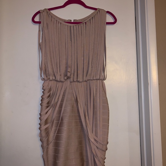 House of CB Champagne Colored Bandage Dress - Picture 1 of 4